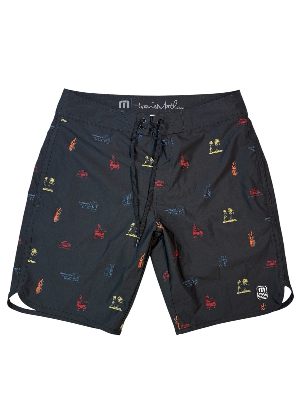 Travis Mathew Black 5o’clock Somewhere Swim Board Shorts